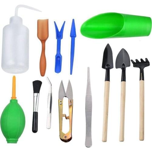 13pcs Mini Garden Hand Tools Transplanting Tools Succulent Tools Miniature Planting Gardening Tool Set
