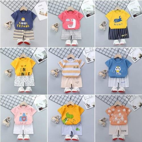2pcs Kids Boy Clothes Sets Age 2 3 4 Summer Children Short Sleeve Tshirts+shorts Clothing Suit Infant Girl Tracksuit Newborn Set