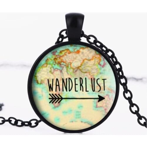 New World Map 3 Color Crystal Glass Pendant Necklace Jewelry Gift