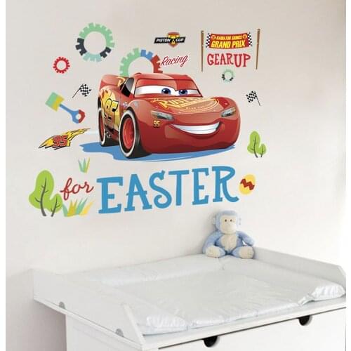 3D Effect Disney Cars Lightning Mcqueen Window PVC Wall Stickers For Bedroom Home Decor Cartoon Wall Decals Mural Art Diy Poster