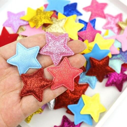 50PCS Mixed Sparkling Padded Heart Stars Rabbit Butterfly Appliques DIY Apparel Accessories Wedding Christmas Decorations