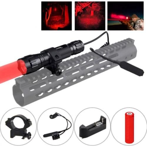 501B Outdoor Tactical Red/Green/White Light Bright LED Hunting Flashlight Torch Outdoor Sports Accessories