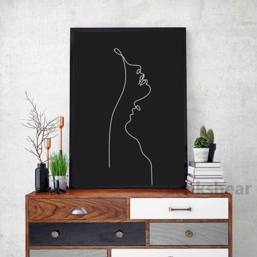 Abstract Line Body Canvas Painting Home Decoration Black Women Hd Modular Print Nordic Wall Art Posters and Prints Decor Design