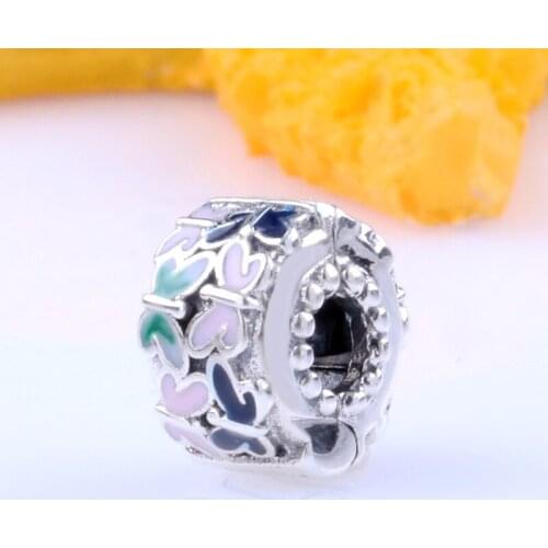 Bewill Butterfly surround S925 silver fashionable elegant fixing clip Beads Fit Original Bracelet Pendant DIY Jewelry Charms