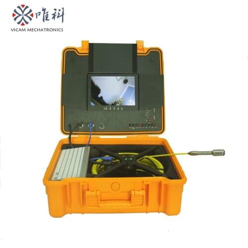 Factory price Vicam water pipe camera 30mts flexible fiber-optic cable endoscope camera with wireless keyboard, 720P video