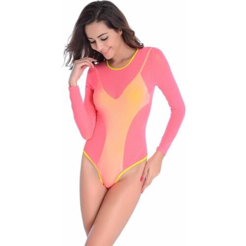 Stretch Mesh Layer Sunblock Beachwear Sexy Female Cover Ups Bathing Suits Hig Cut One Piece Swimwear for Women Beach Wears