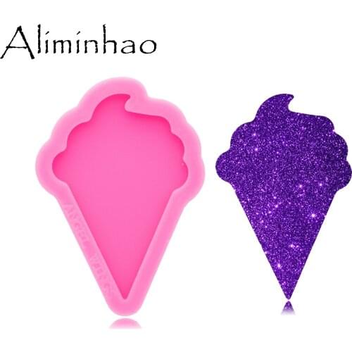 DY0631 Super Glossy 4.2cm Ice Cream Shape Badge Reel As Well Silicone Mold Epoxy Craft Resin Molds DIY Handmade Jewelry Mold