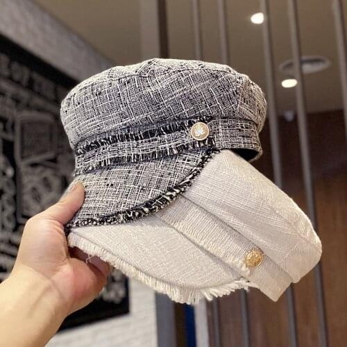 New Retro Newsboy Caps Pure Color Octagon Hat Cotton Tongue Beret Men Women Newsboy Painter Cap Sun Visor Hats