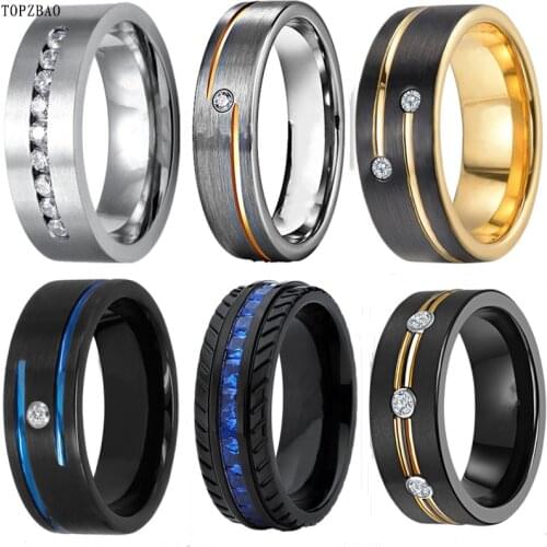8mm stainless steel jewelry diamond jewelry ring mens rings womens rings fashion creative accessories VIP rings