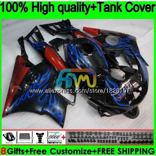 Kit +Tank For HONDA CBR 600F2 1991 1992 1993 1994 1BS.94 CBR600FS CBR 600 FS CBR600 F2 Blue flames CBR600F2 91 92 93 94 Fairing