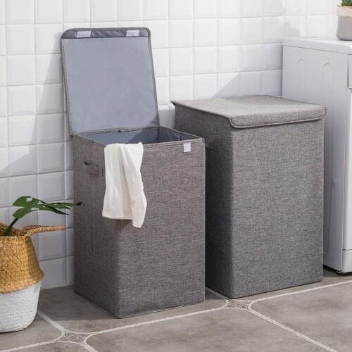 Large Capacity Dirty Clothes Basket For Laundry Room Bedroom Bathroom Organizer Clothes Hamper With Lid Handle Storage Bucket