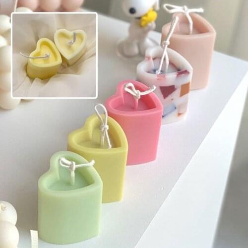 Creative Love shape Acrylic Candle Mold Candle Making Mould Silicone Mold for DIY Handmade Crafts Soap Making Cake Decorating