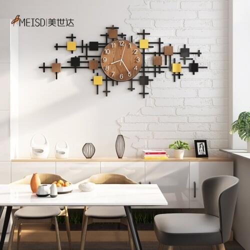 MEISD Decorative Clock Wood Color DIY Mirror Sticker Watch Creative Home Decor Self Adhesive Room Horloge Wall Art Free Shipping