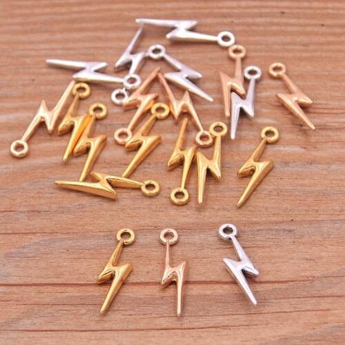 60Pcs 5*20mm Three Color MINI Lightning Charms Natural Phenomenon Pendant Metal Alloy For DIY Jewelry Bracelet Necklace Marking