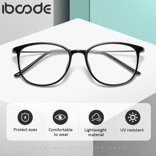 Iboode -1.0 -1.5 -2.0 -2.5 -3.0 -4.0 Finished Myopia Glasses Anti Blue Light Women Men Square Frame Nearsighted Eyeglasses New