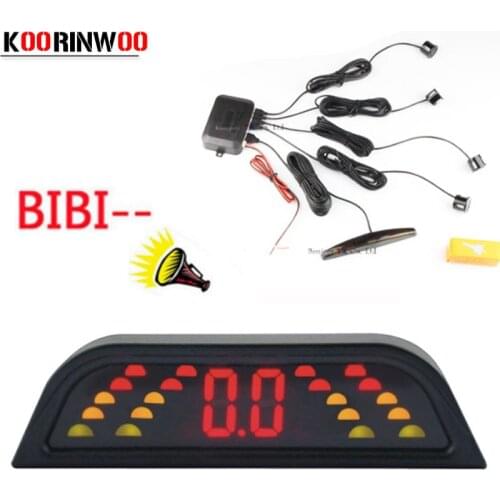 Koorinwoo 2020 Parktronic Car Parking Sensors LCD Display 4 Radars Buzzer bibi Alarm Alert Indicator Probes Car-detector Blind