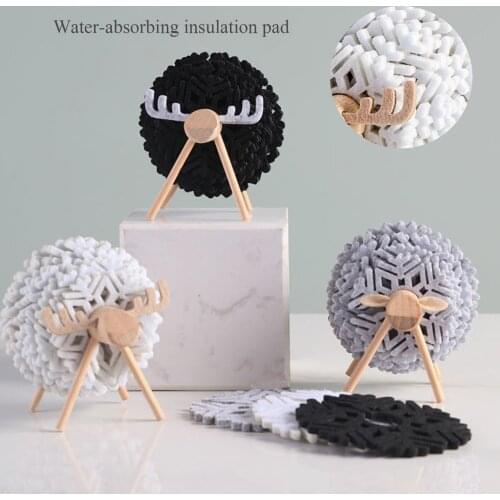 Japan Style Creative Sheep Shape Anti Slip Cup Pads Coasters Insulated Round Felt Cup Mats Home Office Decor Art Crafts Gift