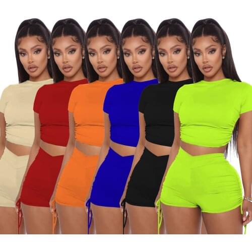 Casual Backless Women Tracksuit Shirt Crop Top + Short Pants Streetwear Sportsuit Summer Clothes For Women Outfit