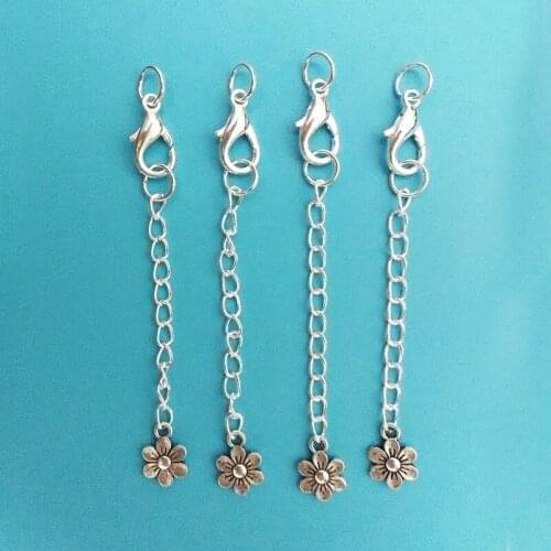 Extended extension chains lobster clasp jupm rings leather cord necklace tails tags connector heart shape jewelry findings diy