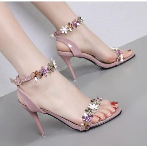 2020 New Summer Women High Heels Solid Color Buckled Square Ladies High Heels Fashion Casual Sexy Party Womens Shoes