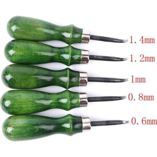 1 Set Leather Edge Skiving Beveling Wooden Handle Craft DIY Cutting Tool Kit For DIY leather manual cutting edge