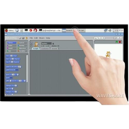 10.1inch Capacitive Touch Screen LCD (E), 1024×600, HDMI, IPS, Supports Raspberry Pi/Jetson Nano/PC,Xbox360, PS4