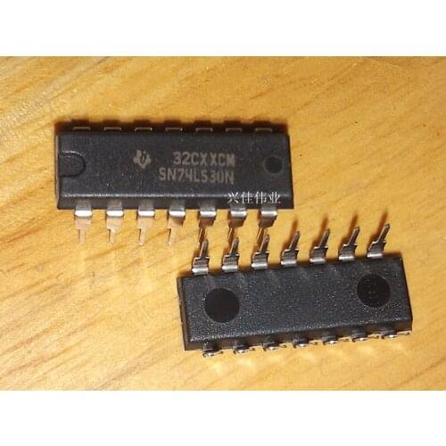 10PCS 74LS30 SN74LS30N HD74LS30P DIP-14 8 positive input NAND gate logic chip