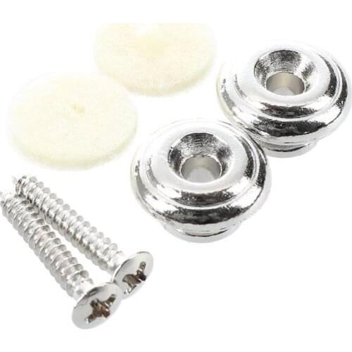 2pcs Strap Button w/ Mounting Screw for Guitar Mandolin---Silver