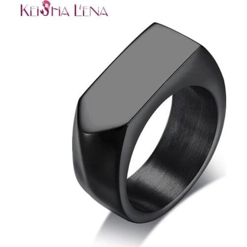 2021 Anel High Polished Simple Style Stainless Steel Ring For Men Black Stainless Steel Punk Vintage Male Jewelry Anillos