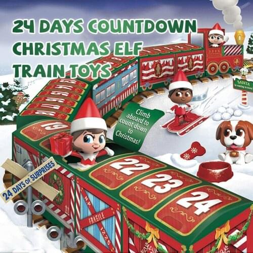 24 Days Countdown Christmas Elf Train Toys