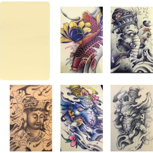 5Pcs 3MM Thick Big Size Tattoo Synthetic Silicone Practice Skin Blank Double Side Tattoo Practice Fake Skin for Permanent Makeup