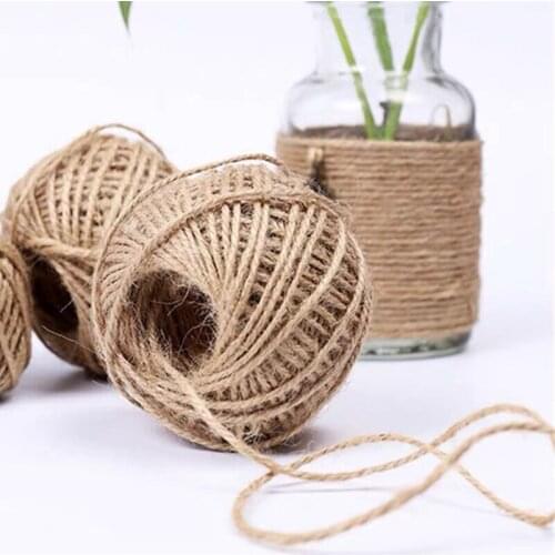 50M Natural Burlap Hessian Jute Twine Cord Hemp Rope Party Wedding Gift Wrapping Cords Thread DIY Scrapbooking Craft Decoration