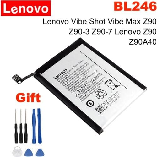 100% Original New Battery For Lenovo Z90 Battery BL246 Lenovo Vibe Shot Battery Z90A40 Z90-7 3000mAh Rechargeable Phone Battery