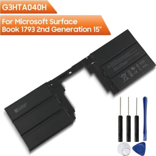 Original Replacement Laptop Battery G3HTA040H For Microsoft Surface Book 2 2nd Gen 15" 1793 Keyboard Rechargable Battery 5473mAh