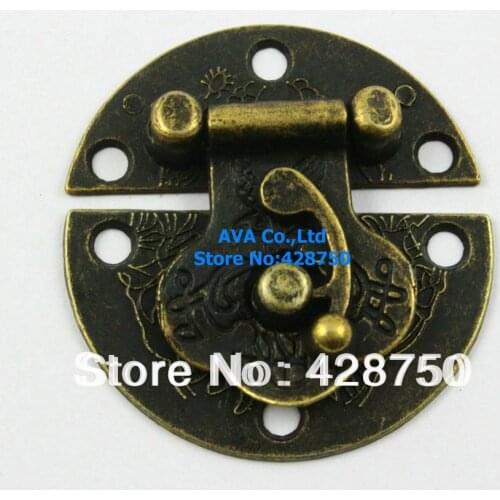 Antique Brass Jewelry Box Hasp Latch Lock 40mm with Screws