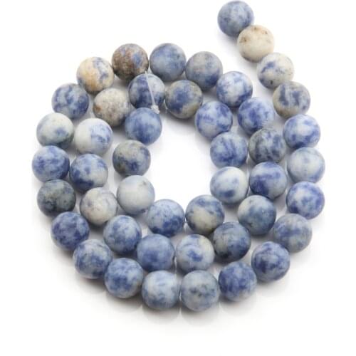 Natural Stone Matte Sodalite Beads Frosted Loose Round Beads 4 6 8 10 12mm for Jewelry Making DIY Charm Necklace Bracelet 38cm