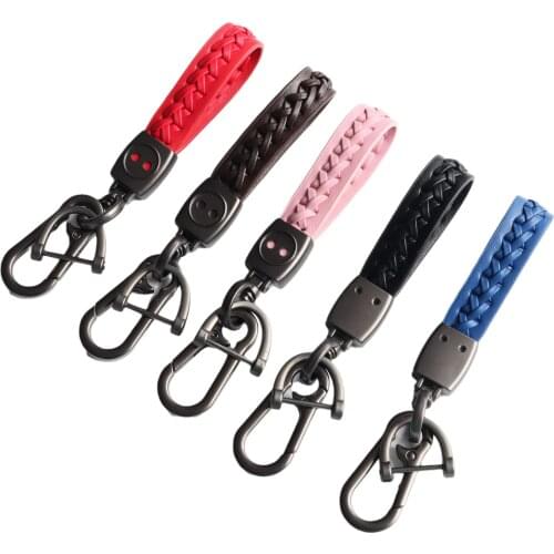 Premium Lambskin Hand Woven Rope Keychain Metal Horseshoe Buckle Keyring Car Key Chain For Men Women Key Holder Jewelry Gift