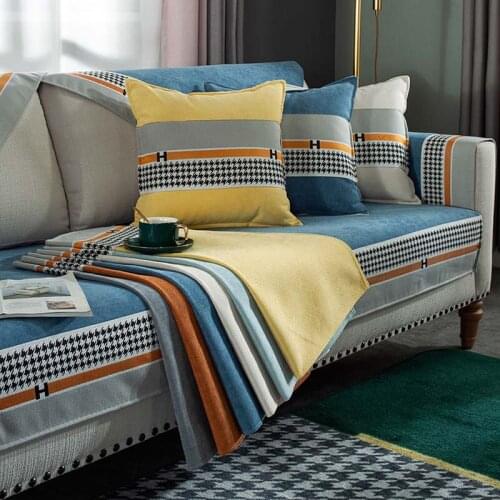 Urine-proof Anti-cat scratch Sofa Cover Non-slip Chenille Orange Sofa Cushion four seasons universal Couch cover sectional sofa