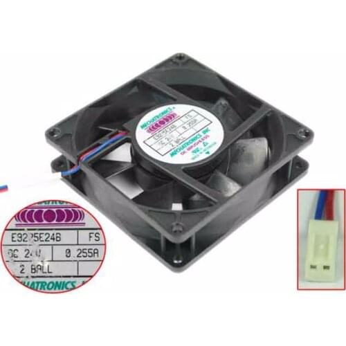 MECHATRONICS E9225E24B FS DC 24V 0.255A 92x92x25mm 2-wire Server Cooling Fan