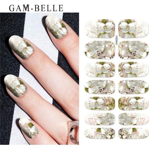GAM-BELLE 1 Sheet Nail Sticker Sexy Flower Animal Leopard Water Transfer Decal Nail Wraps Art Decoration Tattoo Manicure Tool