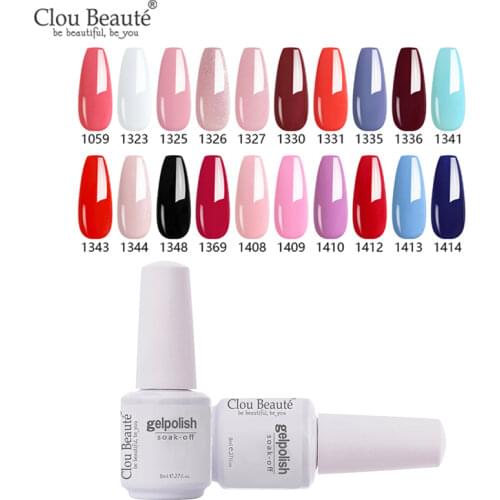 Clou Beaute UV LED Semi Permanent Varnish Gel Nail Polish 8ml Gel Paint For Nails Soak Off White Gel Polish Nail Art 115 Colors