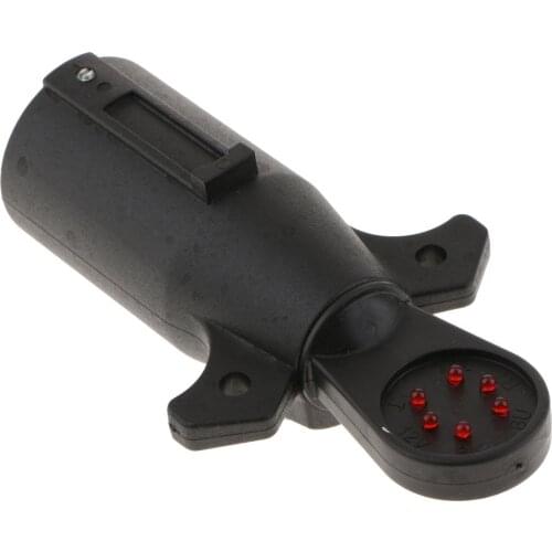 End Blade Pin 7-Way Round RV Style Trailer Light Plug Connector Replacement