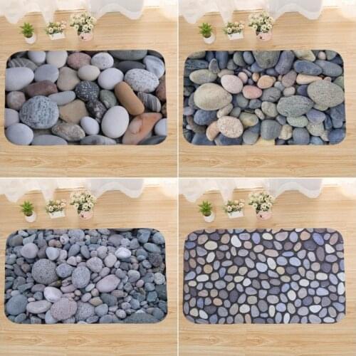 Stone Print Carpets Anti-slip Floor Mat Outdoor Rugs Front Door Mats 40x60cm JD023