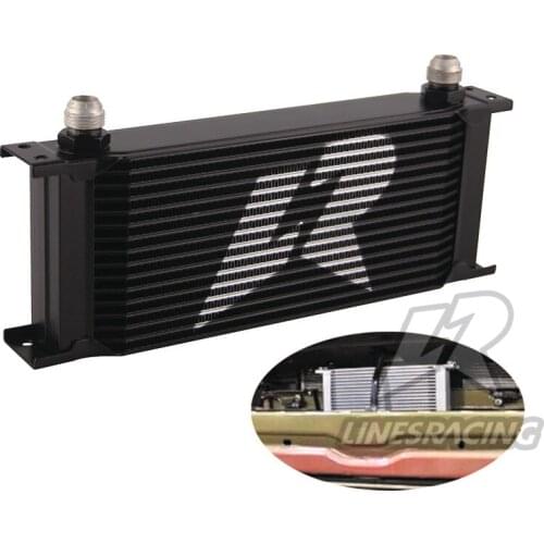 LR Universal 16Row AN10 Engine Transmission 248mm Oil Cooler 3/4"UNF16 Black/Silver