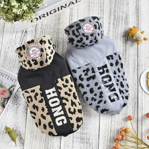 Leopard Fashion Pet Jacket For Puppies Small Dogs Winter Warm XS XXL Cat Kitten Chihuahua Yorkshire Outfit Apparel Coat Supplies