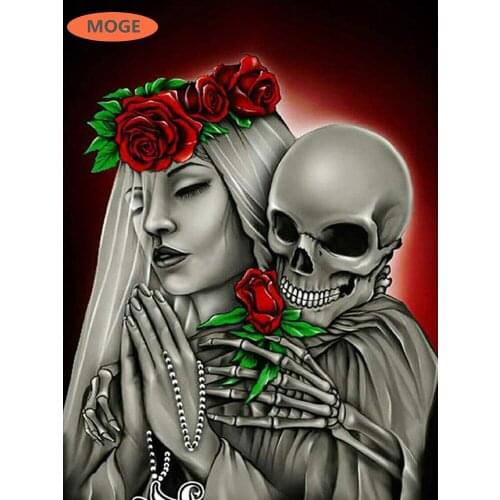 Girls skeletons Halloween DIY Diamond Painting Kit Diamond Embroidery Seals Cross Stitch Rhinestone Mosaic Painting