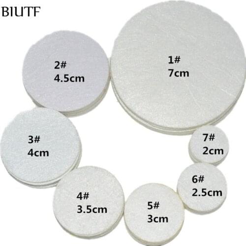 BIUTF 200 PCS Eco-friendly White Roun Felt Fabric Pads Accessory Patches Circle Felt Pads Fabric Flower Accessories 7 size