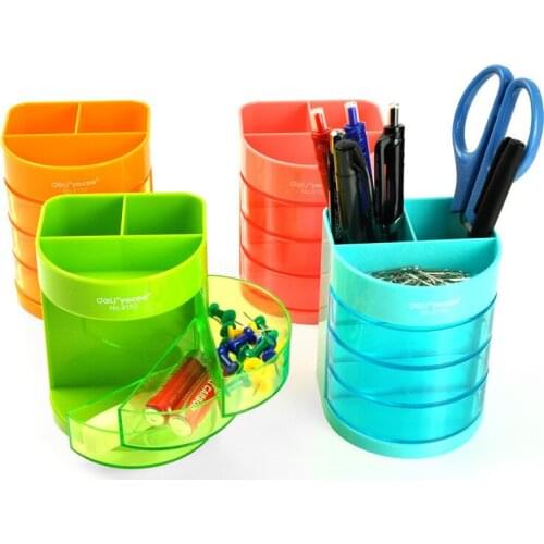 Desktop simple receive multi function Cute creative pen Candy colored plastic pencil holder Stationery office supplies for