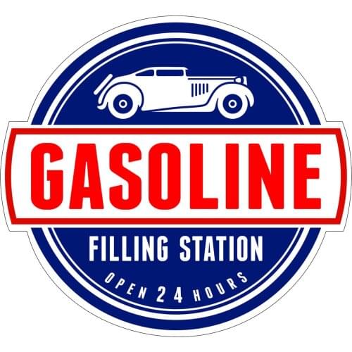 Customizable Gasoline Old School Decal Sticker Bobber Cafe Racer Retro PVC Decal 13*13cm