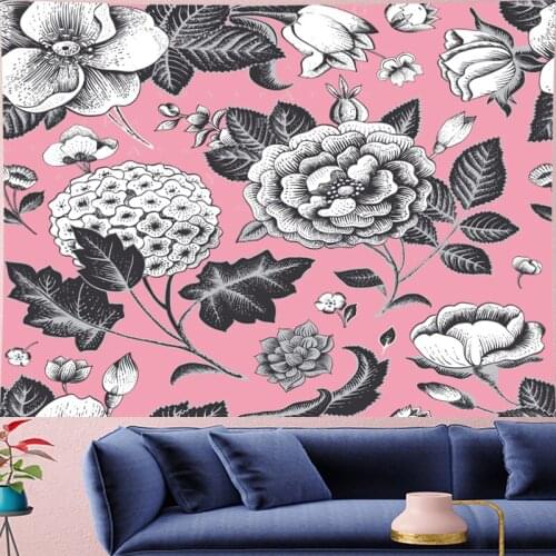 Nordic Style Classical pink macrame Tapestry Kids room flower Wall Hanging Vintage Pattern Tapestries home decor GN.PAPAYA